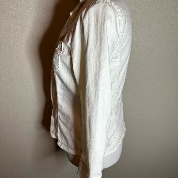 Apostrophe stretch white jean jacket size 2 - Picture 3 of 4